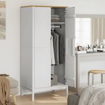 vidaXL Garde-robe FLORO blanc 77x53x171 cm bois massif de pin