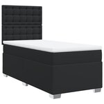 vidaXL Sommier à lattes de lit avec matelas Noir 90x190 cm Similicuir
