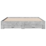 vidaXL Cadre de lit avec tiroirs sans matelas gris béton 200x200 cm