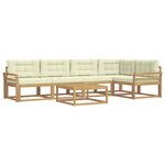 vidaXL Ensemble de canapés d'extérieur 6 Pièces Blanc et crème