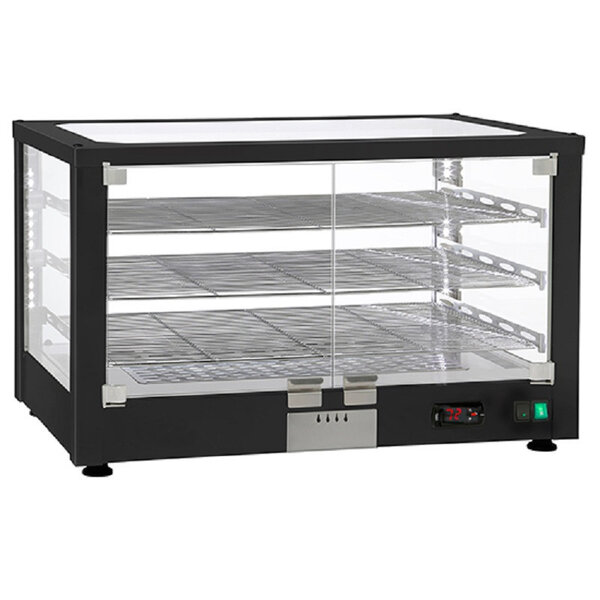 Vitrine chaude professionnelle - 3 etages - virtus -  - acier inoxydable780 x490x480mm