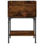 vidaXL Tables de chevet 2Pièces chêne fumé 40 5x31x60cm bois d’ingénierie