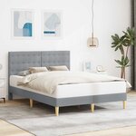 vidaXL Cadre de lit avec tête de lit Gris clair 120 x 190 cm Tissu