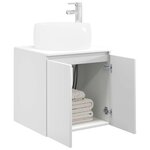 vidaXL Vanité de lavabo mural Blanc brillant 49 5 x 44 5 x 66 cm
