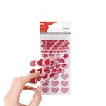 Stickers Cœurs à paillettes x 174 - rose