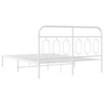 vidaXL Cadre de lit métal avec tête de lit blanc 140x190 cm