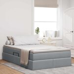 vidaXL Lit avec rangement et matelas Gris clair 120 x 190 cm Polyester
