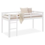 Lit mi-haut enfant - blanc - pin