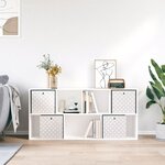 vidaXL Boîtes de rangement pliables 4 Pièces crème tissu intissé