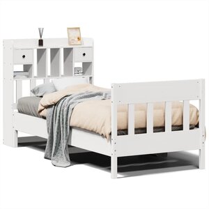 vidaXL Cadre de lit sans matelas blanc 75x190 cm bois de pin massif
