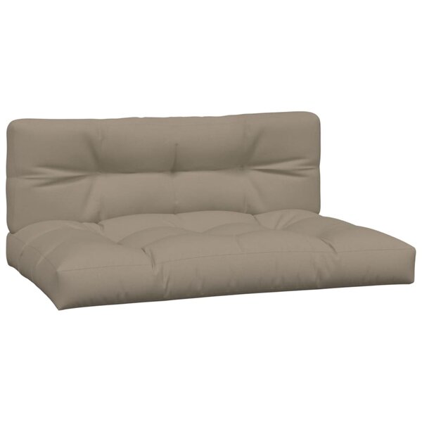 vidaXL Coussins de palette lot de 2 taupe tissu