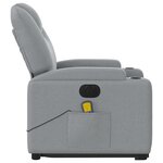 vidaXL Fauteuil inclinable de massage électrique Gris clair Tissu