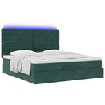 vidaXL Cadre de lit ottoman avec matelas vert foncé 160x200 cm velours