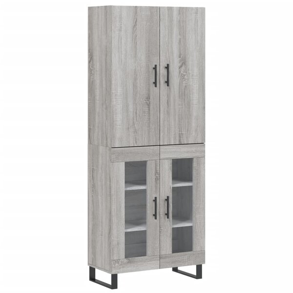 vidaXL Buffet haut Sonoma gris 69 5x34x180 cm Bois d'ingénierie