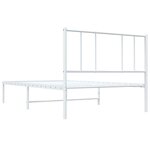 vidaXL Cadre de lit métal sans matelas avec tête de lit blanc 90x190cm