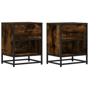 vidaXL Tables de chevet 2 Pièces chêne fumé 40x31x50 cm bois ingénierie