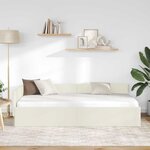vidaXL Cadre de lit d'angle avec tête de lit Crème 90 cm x 200 cm