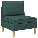 vidaXL Canapé modulaire avec rangement 3 Pièces Vert foncé Tissu