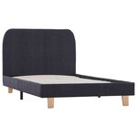 vidaXL Cadre de lit gris foncé tissu 90x200 cm