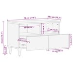 vidaXL Meuble TV 70x33 5x46 cm bois massif de manguier