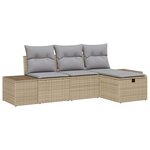 vidaXL Ensemble de canapé de jardin 4 Pièces Beige 55 x 62 x 69 cm