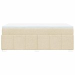 vidaXL Sommier à lattes de lit avec matelas Crème 100x200 cm Tissu