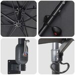 vidaXL Parasol de jardin Anthracite 248.5 x 247.5 x 160 cm tissu
