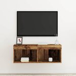 vidaXL Ensemble meuble TV avec LED Bois ancien 80 x 30 x 30 cm