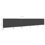 vidaXL Paravent 5 panneaux Tissu 600 x 80 cm Anthracite