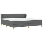 Lit Box Spring vidaXL avec matelas gris foncé 200x200 cm en tissu