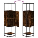vidaXL Buffet haut chêne fumé 35 5x35x139 cm bois d'ingénierie métal