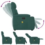 vidaXL Fauteuil inclinable de massage électrique Vert foncé Tissu
