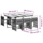 vidaXL Ensemble à manger de jardin et coussins 7 Pièces beige poly rotin