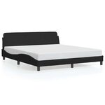 vidaXL Cadre de lit Dover noir 180x200 cm velours