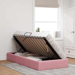 vidaXL Cadre de lit ottoman avec stockage Rose 100 x 200 cm Velours