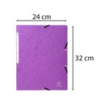 Chemise À Élastique Sans Rabat Carte Lustrée 400gm2 - A4 - Violet - X 25 - Exacompta