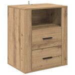 vidaXL Cabinet de chevet avec tiroir chêne artisanal 50 x 36 x 60 cm