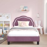 vidaXL Cadre de lit pour enfants avec tête de lit Violet 80 x 200 cm