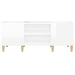 vidaXL Armoire à disques blanc brillant 121x38x48 cm bois d'ingénierie