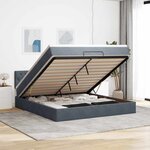 VidaXL Cadre de lit ottoman avec matelas gris foncé 180x200 cm velours
