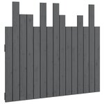 vidaXL Tête de lit murale Gris 95 5x3x80 cm Bois massif de pin
