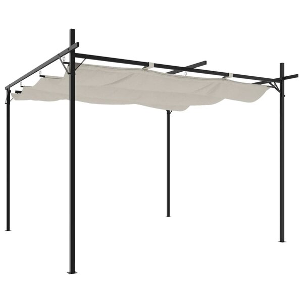 vidaXL Pergola avec toit rétractable crème 295x292x230 cm
