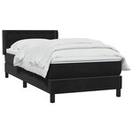 vidaXL Sommier à lattes de lit avec matelas noir 80x210 cm velours