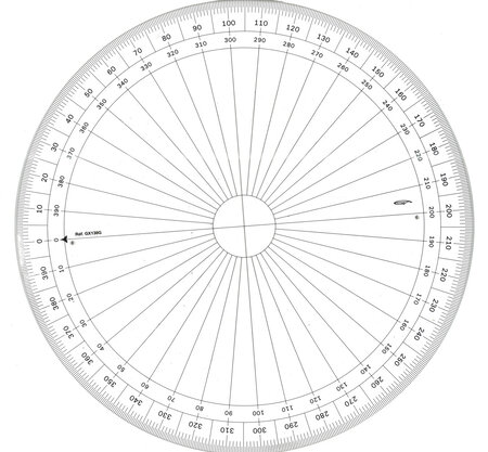 Rapporteur cercle entier grades Ø 30 cm