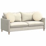 vidaXL Coussins de siège 2 Pièces Crème Ø 50 cm Tissu en velours côtelé