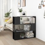 vidaXL Bibliothèque/Séparateur de pièce Noir brillant 100x24x94 cm