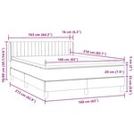 vidaXL Sommier à lattes de lit et matelas gris foncé 160x210cm velours