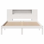 vidaXL Lit bibliothèque sans matelas blanc 120x190 cm bois pin massif