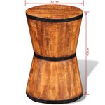 vidaXL Tabouret sablier Bois de manguier brut