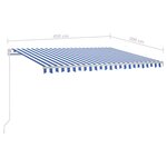 vidaXL Auvent automatique capteur de vent et LED 4 5x3 m Bleu et blanc